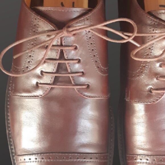 Johnston & Murphy SZ 12 M Brown Leather Men's Reeve Cap Toe Shoe - Picture 14 of 16